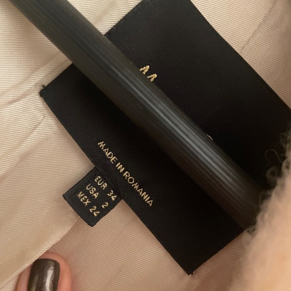 Massimo Dutti Cream Wool Coat - Picture 2 of 5